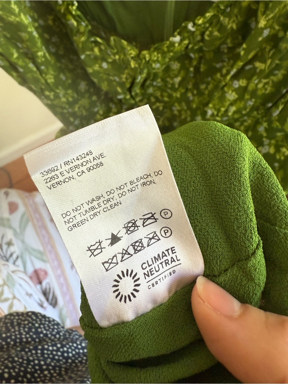 Reformation Green Floral Smocked Mini Dress - Picture 9 of 10